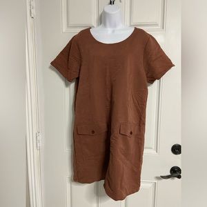 D4- ERIKA STUDIO Brown Midi T-Shirt Dress